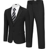 image:imageCOOFANDY Mens 2 Piece Suit Slim Fit Two Buttons Dress Suits Solid Jacket and Pants Set Tuxedo for Wedding Prom BusinessBlack