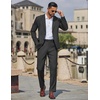 image:imageCOOFANDY Mens 2 Piece Suit Slim Fit Two Buttons Dress Suits Solid Jacket and Pants Set Tuxedo for Wedding Prom BusinessBlack