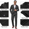 image:imageCOOFANDY Mens 2 Piece Suit Slim Fit Two Buttons Dress Suits Solid Jacket and Pants Set Tuxedo for Wedding Prom BusinessBlack