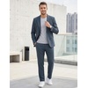 image:imageCOOFANDY Mens 2 Piece Suit Slim Fit Two Buttons Dress Suits Solid Jacket and Pants Set Tuxedo for Wedding Prom BusinessDark Blue