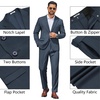 image:imageCOOFANDY Mens 2 Piece Suit Slim Fit Two Buttons Dress Suits Solid Jacket and Pants Set Tuxedo for Wedding Prom BusinessDark Blue