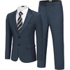 image:imageCOOFANDY Mens 2 Piece Suit Slim Fit Two Buttons Dress Suits Solid Jacket and Pants Set Tuxedo for Wedding Prom BusinessDark Blue
