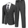 image:imageCOOFANDY Mens 2 Piece Suit Slim Fit Two Buttons Dress Suits Solid Jacket and Pants Set Tuxedo for Wedding Prom BusinessDark Gray