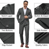 image:imageCOOFANDY Mens 2 Piece Suit Slim Fit Two Buttons Dress Suits Solid Jacket and Pants Set Tuxedo for Wedding Prom BusinessDark Gray