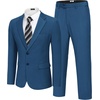 image:imageCOOFANDY Mens 2 Piece Suit Slim Fit Two Buttons Dress Suits Solid Jacket and Pants Set Tuxedo for Wedding Prom BusinessNavy Blue
