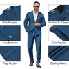 image:imageCOOFANDY Mens 2 Piece Suit Slim Fit Two Buttons Dress Suits Solid Jacket and Pants Set Tuxedo for Wedding Prom BusinessNavy Blue