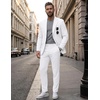image:imageCOOFANDY Mens 2 Piece Suit Slim Fit Two Buttons Dress Suits Solid Jacket and Pants Set Tuxedo for Wedding Prom BusinessWhite