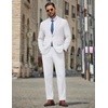 image:imageCOOFANDY Mens 2 Piece Suit Slim Fit Two Buttons Dress Suits Solid Jacket and Pants Set Tuxedo for Wedding Prom BusinessWhite