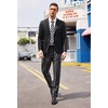 image:imageCOOFANDY Mens 2 Piece Suits Classic Fit 2 Button Dress Suits Tuxedo Jacket Blazer for Wedding Business Dinner PromBlack  Plaid 