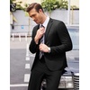 image:imageCOOFANDY Mens 2 Piece Suits Classic Fit 2 Button Dress Suits Tuxedo Jacket Blazer for Wedding Business Dinner PromBlack One