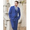 image:imageCOOFANDY Mens 2 Piece Suits Classic Fit 2 Button Dress Suits Tuxedo Jacket Blazer for Wedding Business Dinner PromBlue