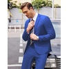 image:imageCOOFANDY Mens 2 Piece Suits Classic Fit 2 Button Dress Suits Tuxedo Jacket Blazer for Wedding Business Dinner PromBlue