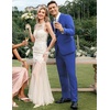 image:imageCOOFANDY Mens 2 Piece Suits Classic Fit 2 Button Dress Suits Tuxedo Jacket Blazer for Wedding Business Dinner PromBlue