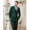image:imageCOOFANDY Mens 2 Piece Suits Classic Fit 2 Button Dress Suits Tuxedo Jacket Blazer for Wedding Business Dinner PromDark Green