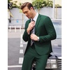 image:imageCOOFANDY Mens 2 Piece Suits Classic Fit 2 Button Dress Suits Tuxedo Jacket Blazer for Wedding Business Dinner PromDark Green