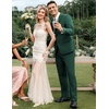 image:imageCOOFANDY Mens 2 Piece Suits Classic Fit 2 Button Dress Suits Tuxedo Jacket Blazer for Wedding Business Dinner PromDark Green