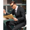 image:imageCOOFANDY Mens 2 Piece Suits Classic Fit 2 Button Dress Suits Tuxedo Jacket Blazer for Wedding Business Dinner PromDark Grey One