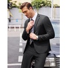 image:imageCOOFANDY Mens 2 Piece Suits Classic Fit 2 Button Dress Suits Tuxedo Jacket Blazer for Wedding Business Dinner PromDark Grey One