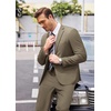 image:imageCOOFANDY Mens 2 Piece Suits Classic Fit 2 Button Dress Suits Tuxedo Jacket Blazer for Wedding Business Dinner PromDark Khaki