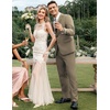 image:imageCOOFANDY Mens 2 Piece Suits Classic Fit 2 Button Dress Suits Tuxedo Jacket Blazer for Wedding Business Dinner PromDark Khaki