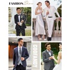 image:imageCOOFANDY Mens 2 Piece Suits Classic Fit 2 Button Dress Suits Tuxedo Jacket Blazer for Wedding Business Dinner PromDark Khaki