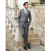 image:imageCOOFANDY Mens 2 Piece Suits Classic Fit 2 Button Dress Suits Tuxedo Jacket Blazer for Wedding Business Dinner PromGrey