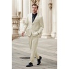 image:imageCOOFANDY Mens 2 Piece Suits Classic Fit 2 Button Dress Suits Tuxedo Jacket Blazer for Wedding Business Dinner PromKhaki