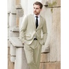 image:imageCOOFANDY Mens 2 Piece Suits Classic Fit 2 Button Dress Suits Tuxedo Jacket Blazer for Wedding Business Dinner PromKhaki