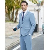 image:imageCOOFANDY Mens 2 Piece Suits Classic Fit 2 Button Dress Suits Tuxedo Jacket Blazer for Wedding Business Dinner PromLight Blue