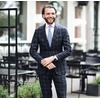 image:imageCOOFANDY Mens 2 Piece Suits Classic Fit 2 Button Dress Suits Tuxedo Jacket Blazer for Wedding Business Dinner PromNavy Blue  Plaid 