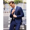 image:imageCOOFANDY Mens 2 Piece Suits Classic Fit 2 Button Dress Suits Tuxedo Jacket Blazer for Wedding Business Dinner PromNavy Blue One