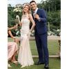 image:imageCOOFANDY Mens 2 Piece Suits Classic Fit 2 Button Dress Suits Tuxedo Jacket Blazer for Wedding Business Dinner PromNavy Blue One