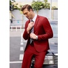 image:imageCOOFANDY Mens 2 Piece Suits Classic Fit 2 Button Dress Suits Tuxedo Jacket Blazer for Wedding Business Dinner PromRed