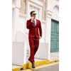 image:imageCOOFANDY Mens 2 Piece Suits Classic Fit 2 Button Dress Suits Tuxedo Jacket Blazer for Wedding Business Dinner PromRed
