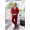 image:imageCOOFANDY Mens 2 Piece Suits Classic Fit 2 Button Dress Suits Tuxedo Jacket Blazer for Wedding Business Dinner PromRed