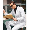 image:imageCOOFANDY Mens 2 Piece Suits Classic Fit 2 Button Dress Suits Tuxedo Jacket Blazer for Wedding Business Dinner PromWhite