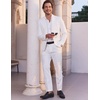 image:imageCOOFANDY Mens 2 Piece Suits Classic Fit 2 Button Dress Suits Tuxedo Jacket Blazer for Wedding Business Dinner PromWhite