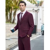image:imageCOOFANDY Mens 2 Piece Suits Classic Fit 2 Button Dress Suits Tuxedo Jacket Blazer for Wedding Business Dinner PromWine Red