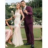 image:imageCOOFANDY Mens 2 Piece Suits Classic Fit 2 Button Dress Suits Tuxedo Jacket Blazer for Wedding Business Dinner PromWine Red
