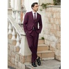 image:imageCOOFANDY Mens 2 Piece Suits Classic Fit 2 Button Dress Suits Tuxedo Jacket Blazer for Wedding Business Dinner PromWine Red