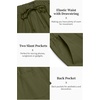 image:imageCOOFANDY Mens 2 Pieces Cotton Linen Set Long Sleeve Henley Shirts Casual Beach Pants With Pockets Summer Yoga OutfitsArmy Green