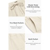 image:imageCOOFANDY Mens 2 Pieces Cotton Linen Set Long Sleeve Henley Shirts Casual Beach Pants With Pockets Summer Yoga OutfitsBeige