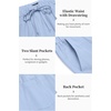 image:imageCOOFANDY Mens 2 Pieces Cotton Linen Set Long Sleeve Henley Shirts Casual Beach Pants With Pockets Summer Yoga OutfitsBlue