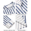 image:imageCOOFANDY Mens 2 Pieces Cotton Linen Set Long Sleeve Henley Shirts Casual Beach Pants With Pockets Summer Yoga OutfitsBlue Striped