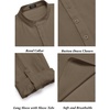 image:imageCOOFANDY Mens 2 Pieces Cotton Linen Set Long Sleeve Henley Shirts Casual Beach Pants With Pockets Summer Yoga OutfitsBrown