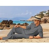 image:imageCOOFANDY Mens 2 Pieces Cotton Linen Set Long Sleeve Henley Shirts Casual Beach Pants With Pockets Summer Yoga OutfitsDark Grey