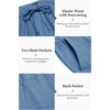image:imageCOOFANDY Mens 2 Pieces Cotton Linen Set Long Sleeve Henley Shirts Casual Beach Pants With Pockets Summer Yoga OutfitsDenim Blue