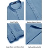 image:imageCOOFANDY Mens 2 Pieces Cotton Linen Set Long Sleeve Henley Shirts Casual Beach Pants With Pockets Summer Yoga OutfitsDenim Blue