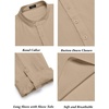 image:imageCOOFANDY Mens 2 Pieces Cotton Linen Set Long Sleeve Henley Shirts Casual Beach Pants With Pockets Summer Yoga OutfitsKhaki