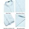 image:imageCOOFANDY Mens 2 Pieces Cotton Linen Set Long Sleeve Henley Shirts Casual Beach Pants With Pockets Summer Yoga OutfitsLight Blue